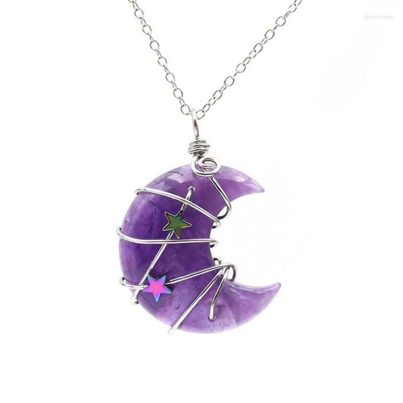 Pendant Necklaces Crescent-Moon Shaped Necklace Crystal Healing Wire Wrap Charm Choker For Women Jewelry T8DE
Pendant Necklaces Crescent-Moon Shaped Necklace Crystal Healing Wire Wrap Charm Choker For Women Jewelry T8DE
