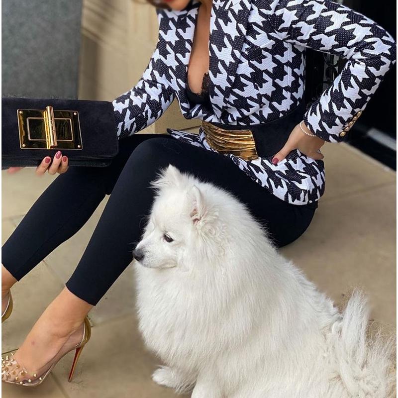 Women' Suits & Blazers Mandylandy Houndstooth Coat Fall Winter Long Sleeve V-neck Turn-down Collar Casual Cardigan Slim, Ods0962
Women' Suits & Blazers Mandylandy Houndstooth Coat Fall Winter Long Sleeve V-neck Turn-down Collar Casual Cardigan Slim, Ods0962