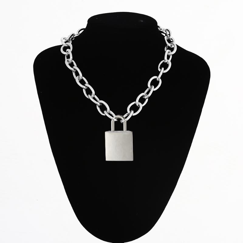 Pendant Necklaces Large Lock Necklace Women/men Thicker Chain Punk Rock Square Padlock Vintage Emo Accessory Goth JewelryPendant
Pendant Necklaces Large Lock Necklace Women/men Thicker Chain Punk Rock Square Padlock Vintage Emo Accessory Goth JewelryPendant