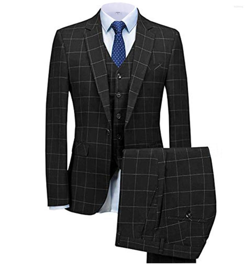 Men's Suits Grey/Black Men Suit Slim Fit 3 Pieces Plaid Notched Lapel Tuxedos Groomsmen Wedding 2023 (Jacket Pants Vest)
Men's Suits Grey/Black Men Suit Slim Fit 3 Pieces Plaid Notched Lapel Tuxedos Groomsmen Wedding 2023 (Jacket Pants Vest)