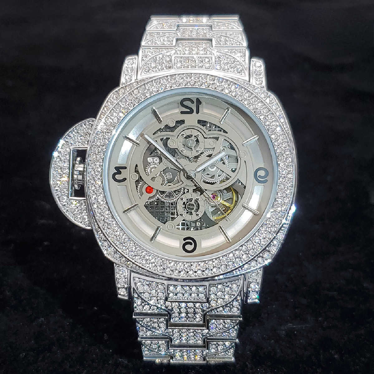 Wrist watch Hollow Dial Top Luxury Silver Automatic Fashion Hip Hop High End Waterproof Clock Jewelry
Wrist watch Hollow Dial Top Luxury Silver Automatic Fashion Hip Hop High End Waterproof Clock Jewelry