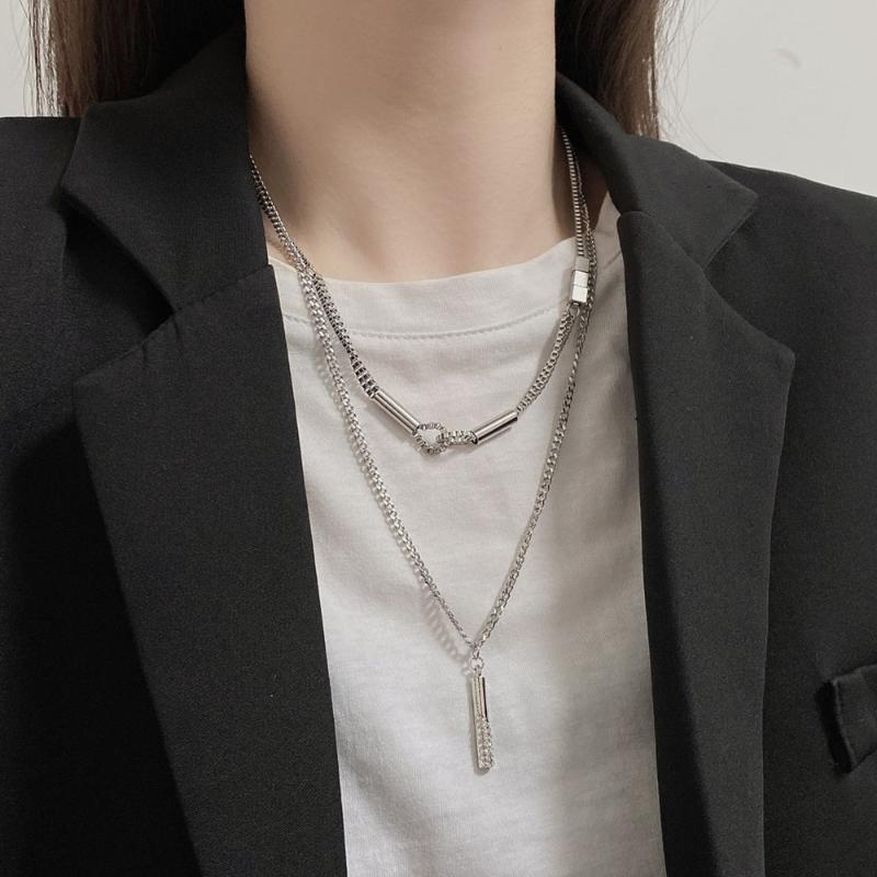 Pendant Necklaces Cosysail Punk Double-layer Chain Necklace For Women Hip Hop Stainless Steel Sweater Clavicle Jewelry 2023Pendant
Pendant Necklaces Cosysail Punk Double-layer Chain Necklace For Women Hip Hop Stainless Steel Sweater Clavicle Jewelry 2023Pendant