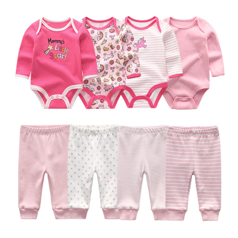 Clothing Sets Autumn Baby Girl Clothes Cotton 6/8PCS born Baby Sets BodysuitsPants Baby Boy Clothes Winter Clothing Sets Roupas de bebe 230217