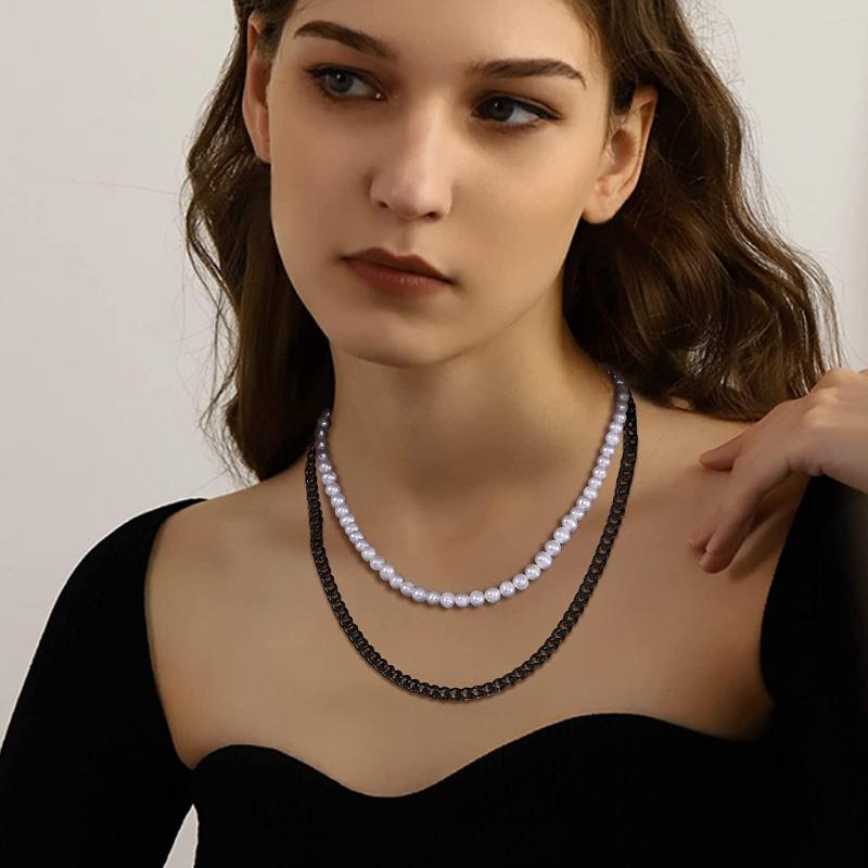 Choker U7 Layer Stainless Steel Cuban Link Chain Pearl Necklaces Set For Men Women Fashion Hip Hop Statement Jewelry
Choker U7 Layer Stainless Steel Cuban Link Chain Pearl Necklaces Set For Men Women Fashion Hip Hop Statement Jewelry