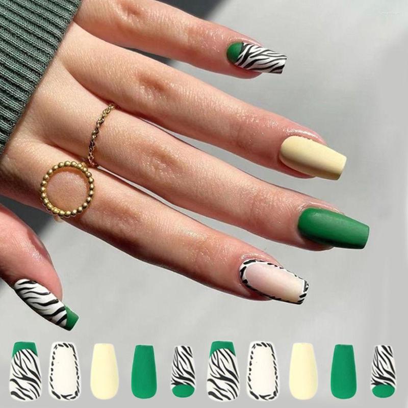False Nails Detachable DIY Black Striped Fake Nials Press On French Short Ballerina Green Edge, Jp2030
False Nails Detachable DIY Black Striped Fake Nials Press On French Short Ballerina Green Edge, Jp2030