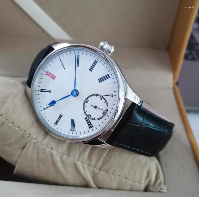 Wristwatches GEERVO No Logo 41mm Manual Mechanical Men's Watch White Dial Roman Number Blue Hand ST3621 Movement Second Is At 6, Mineral glass
Wristwatches GEERVO No Logo 41mm Manual Mechanical Men's Watch White Dial Roman Number Blue Hand ST3621 Movement Second Is At 6, Mineral glass