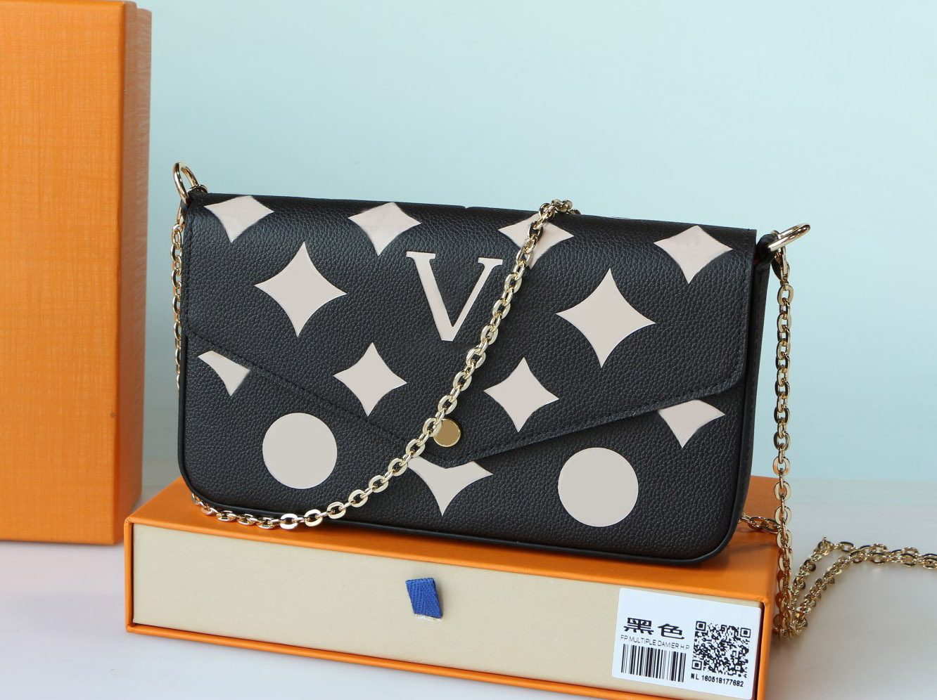 Fashion designer women shoulder bags luxury Pochette Felicie handbags tops quality flower letters leather chain crossbody original ladies plaid purses