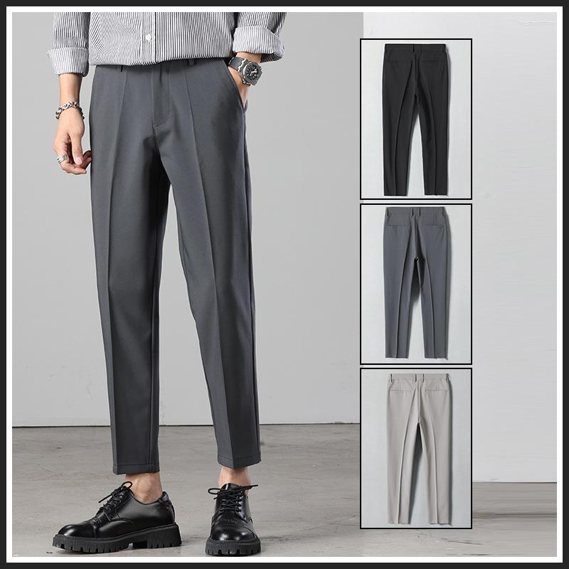 Men's Pants 2023 Summer Korean Version Men's Straight Nine-point Suit Ice-thin Breathable High-elasticity Business Casual, Black
Men's Pants 2023 Summer Korean Version Men's Straight Nine-point Suit Ice-thin Breathable High-elasticity Business Casual, Black