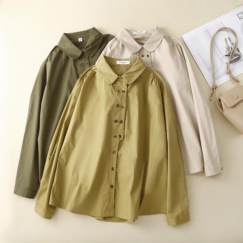 Women's Blouses Vintage Women Shirts Turn Down Collar Long Sleeve Top Office Lady Solid Color Spring Fall Clothes Cotton Linen Female, Yellow
Women's Blouses Vintage Women Shirts Turn Down Collar Long Sleeve Top Office Lady Solid Color Spring Fall Clothes Cotton Linen Female, Yellow