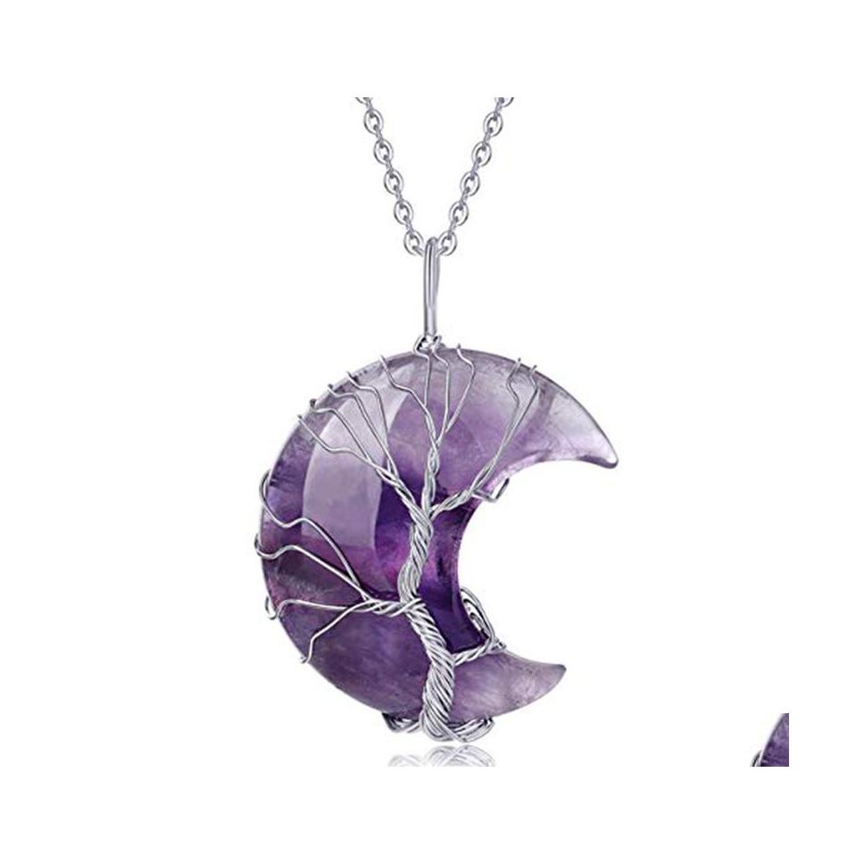 Pendant Necklaces Moon Wire Wrapped Natural Stone Tree Of Life Healing Chakra Crystal Amethyst Rose Quartz Necklace Drop Delivery Je Dhg2O
Pendant Necklaces Moon Wire Wrapped Natural Stone Tree Of Life Healing Chakra Crystal Amethyst Rose Quartz Necklace Drop Delivery Je Dhg2O