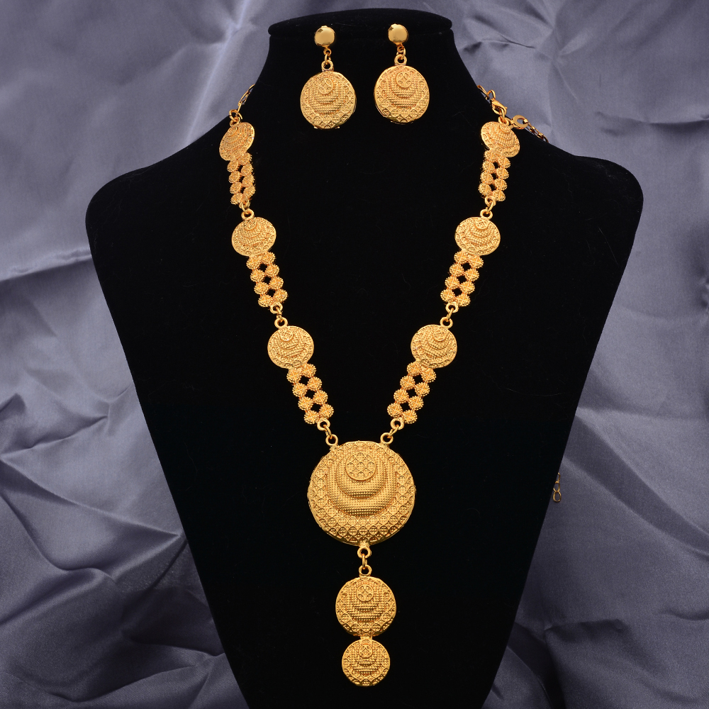 Wedding Jewelry Sets 24k Gold Color For Women Girl Necklace Earrings India Ethiopian Set 230216
Wedding Jewelry Sets 24k Gold Color For Women Girl Necklace Earrings India Ethiopian Set 230216