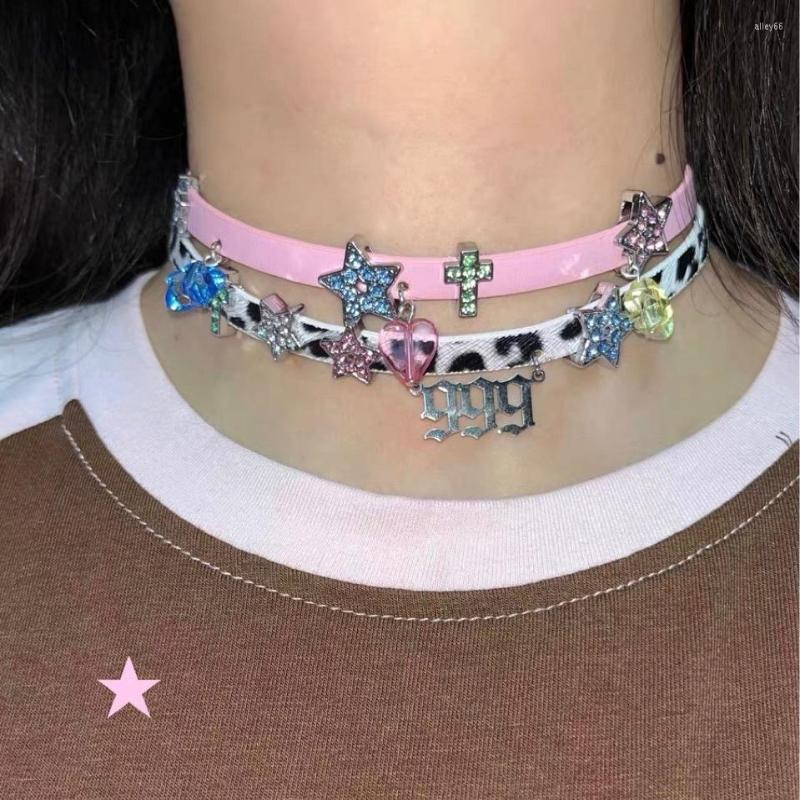 Choker Fashion Japanese Y2k Harajuku Jewelry Millennium Grunge Star Cross Aesthetic Rhinestone Pink Leather Necklace Chocker Trendy
Choker Fashion Japanese Y2k Harajuku Jewelry Millennium Grunge Star Cross Aesthetic Rhinestone Pink Leather Necklace Chocker Trendy