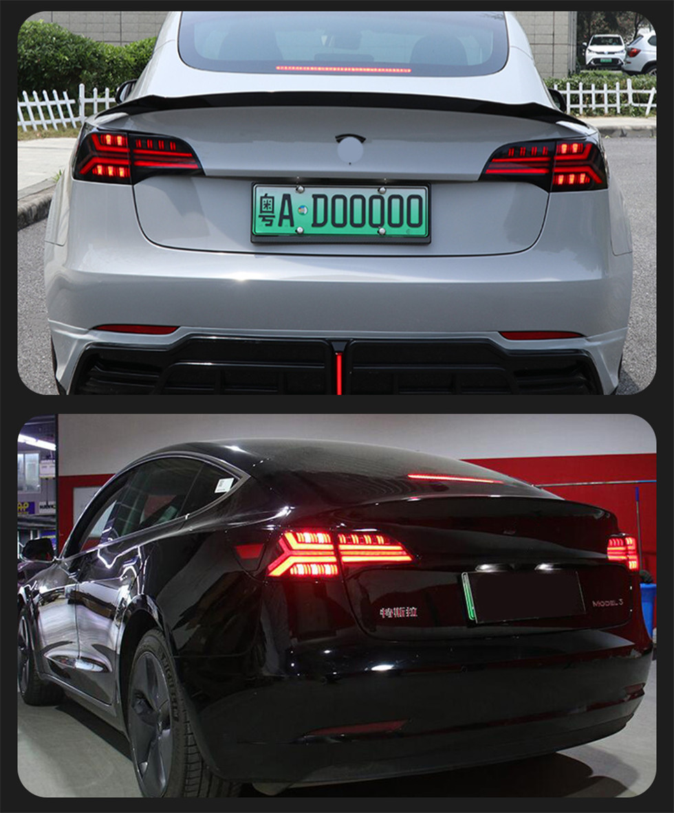 Taillight For Tesla Model Y Model3 Model 3 Tail Lights With Sequential Turn Signal Animation Brake Parking Lights