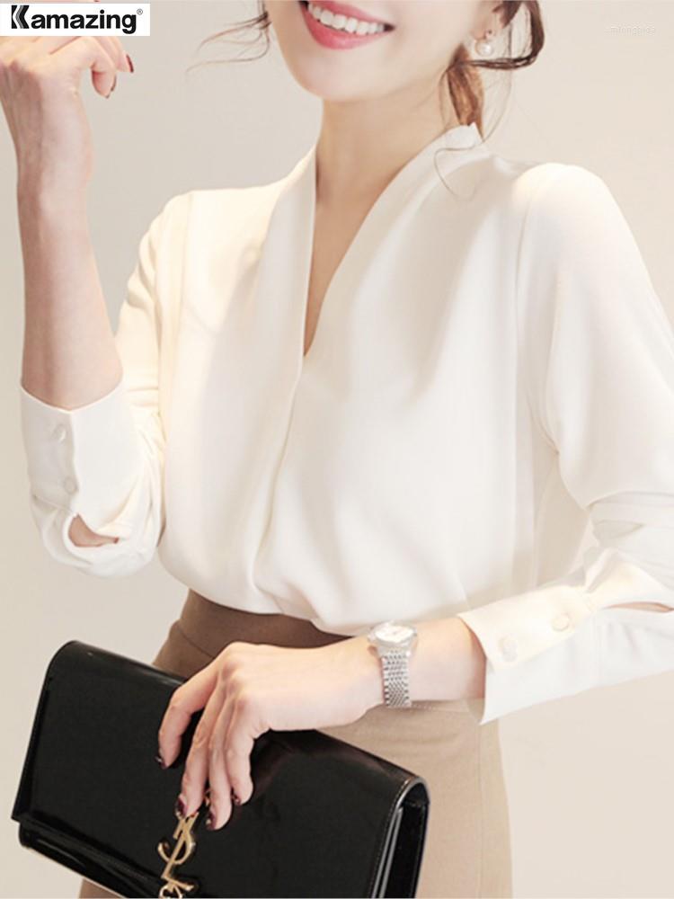 Women' Blouses High Quality Spring Autumn Elegant White Women Tops Long Sleeve Chiffon Blouse Female Work Wear Shirt
Women' Blouses High Quality Spring Autumn Elegant White Women Tops Long Sleeve Chiffon Blouse Female Work Wear Shirt