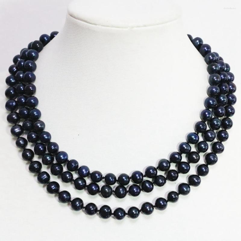Chains Charm Natural Black Cultured Freshwater Pearl 8-9mm Round Beads Classic Romantic Trendy Long Chain Necklace Jewelry 50inch B1474
Chains Charm Natural Black Cultured Freshwater Pearl 8-9mm Round Beads Classic Romantic Trendy Long Chain Necklace Jewelry 50inch B1474