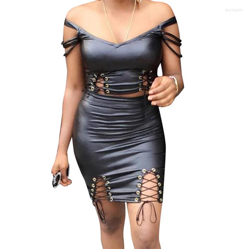 Work Dresses Women Summer Steampunk Skirt Suit Set Black Punk PU Leather Stretch Fashion Vinyl Latex Top Party Club Wear Mini Dress, Picture shown
Work Dresses Women Summer Steampunk Skirt Suit Set Black Punk PU Leather Stretch Fashion Vinyl Latex Top Party Club Wear Mini Dress, Picture shown