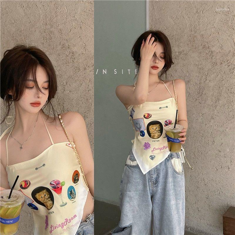 Women's Tanks 2023 Summer Cotton Tops Fashion Kawaii Kitty Printing Tube Top Sexy Halter Ladies Hem Asymmetric Camisole, Black
Women's Tanks 2023 Summer Cotton Tops Fashion Kawaii Kitty Printing Tube Top Sexy Halter Ladies Hem Asymmetric Camisole, Black