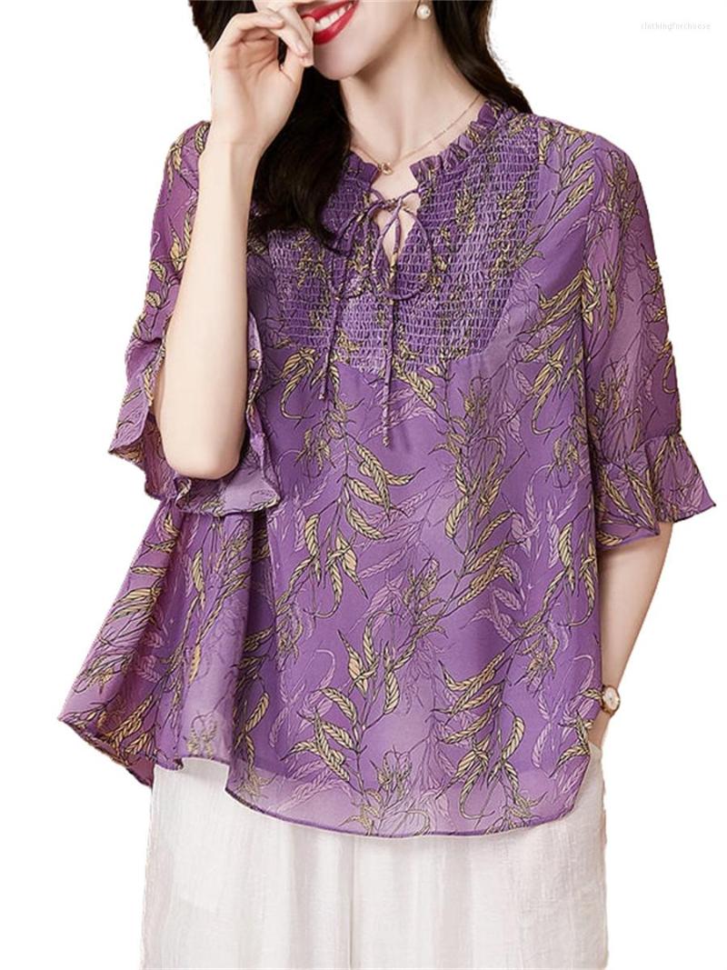 Women' Blouses Loose Women Spring Summer Shirts Lady Fashion Casual Short Sleeve Bow Tie Collar Purple Blusas Tops WY0586
Women' Blouses Loose Women Spring Summer Shirts Lady Fashion Casual Short Sleeve Bow Tie Collar Purple Blusas Tops WY0586