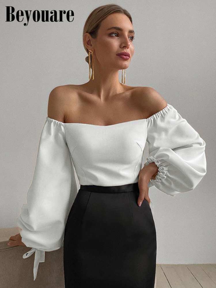 Women's TShirt Beyouare Elegant T Shirt Sexy Slash Neck Lantern Sleeve Bandage Solid White Tops Autumn Casual Slim Office Lady Tee 230217, Black t shirt
Women's TShirt Beyouare Elegant T Shirt Sexy Slash Neck Lantern Sleeve Bandage Solid White Tops Autumn Casual Slim Office Lady Tee 230217, Black t shirt