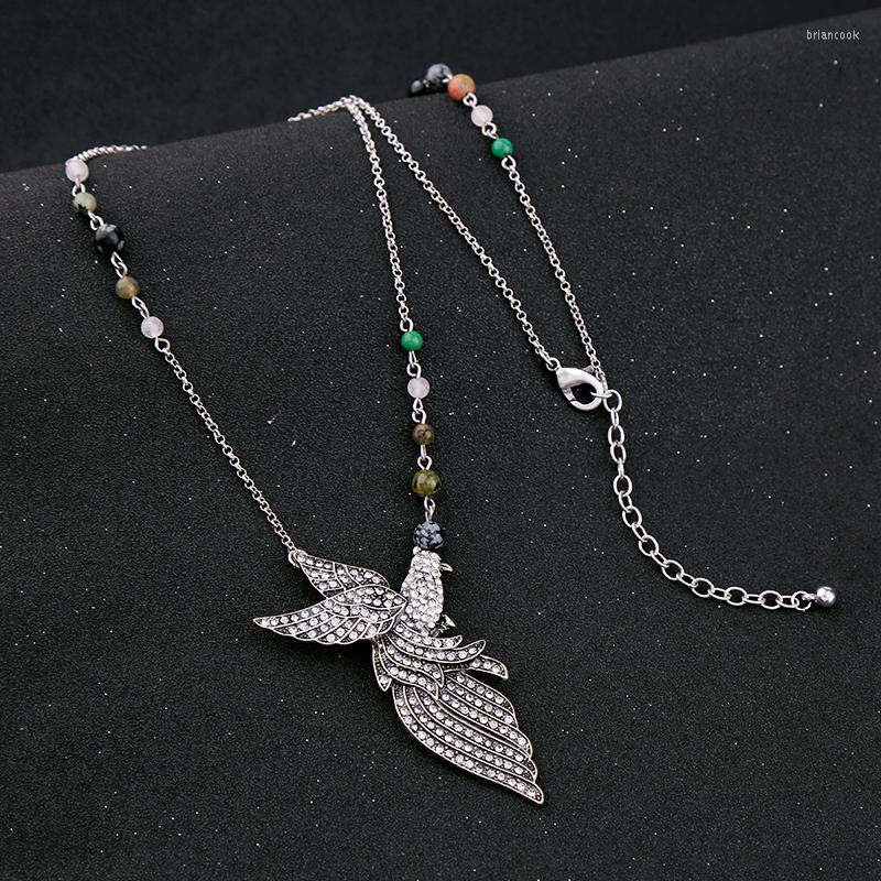 Pendant Necklaces Antique Silver Color Synthetic Stone Beads Chain Crystal Bird Necklace Adjustable Women Fashion Jewelry
Pendant Necklaces Antique Silver Color Synthetic Stone Beads Chain Crystal Bird Necklace Adjustable Women Fashion Jewelry