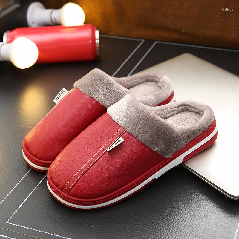 Slippers Leather Man Winter Warm Home Couple Indoor Anti-skid Cotton Women PU Waterproof Thick Soled, Dark brown
Slippers Leather Man Winter Warm Home Couple Indoor Anti-skid Cotton Women PU Waterproof Thick Soled, Dark brown