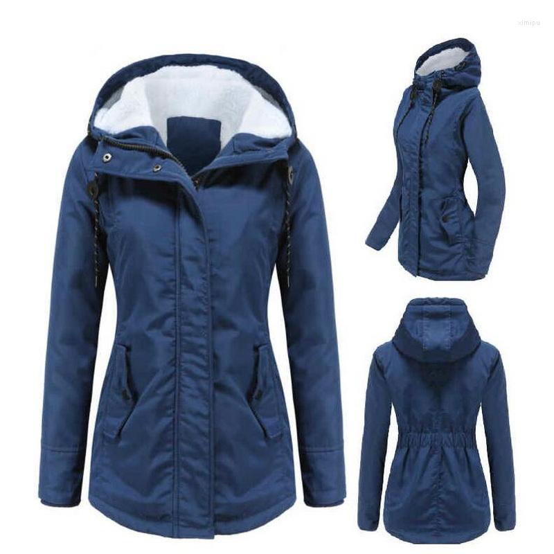Women's Trench Coats Women Waterproof Thickend Coat Autumn Long Sleeve Cotton Velvet Parkas Hoodies Femmle Parker -5XL, Blue 
Women's Trench Coats Women Waterproof Thickend Coat Autumn Long Sleeve Cotton Velvet Parkas Hoodies Femmle Parker -5XL, Blue