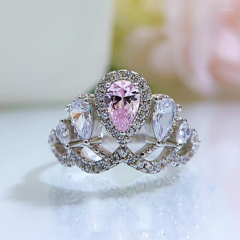 Cluster Rings Vintage Silver 925 Jewelry Wedding Crown 4 6MM Pink Crystals Diamond Fine For Woman Party Gifts
Cluster Rings Vintage Silver 925 Jewelry Wedding Crown 4 6MM Pink Crystals Diamond Fine For Woman Party Gifts