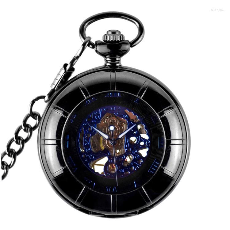 Pocket Watches Hollow Skeleton Black Automatic Mechanical Watch Men's Women's Vintage Hand Wind Clock Necklace Pendant Saat, 37cm chain
Pocket Watches Hollow Skeleton Black Automatic Mechanical Watch Men's Women's Vintage Hand Wind Clock Necklace Pendant Saat, 37cm chain