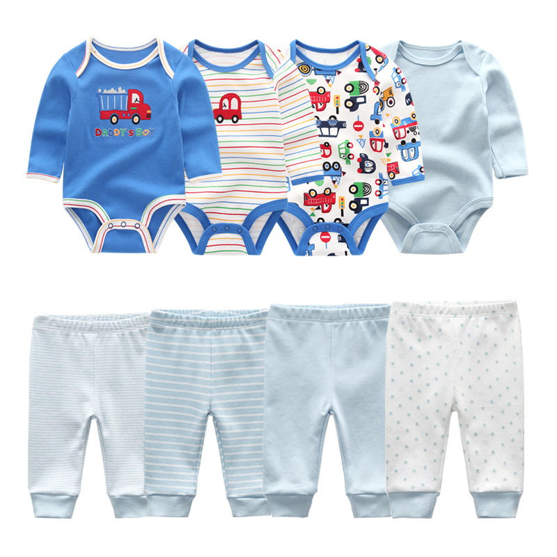 Clothing Sets Autumn Baby Girl Clothes Cotton 6/8PCS born Baby Sets BodysuitsPants Baby Boy Clothes Winter Clothing Sets Roupas de bebe 230217