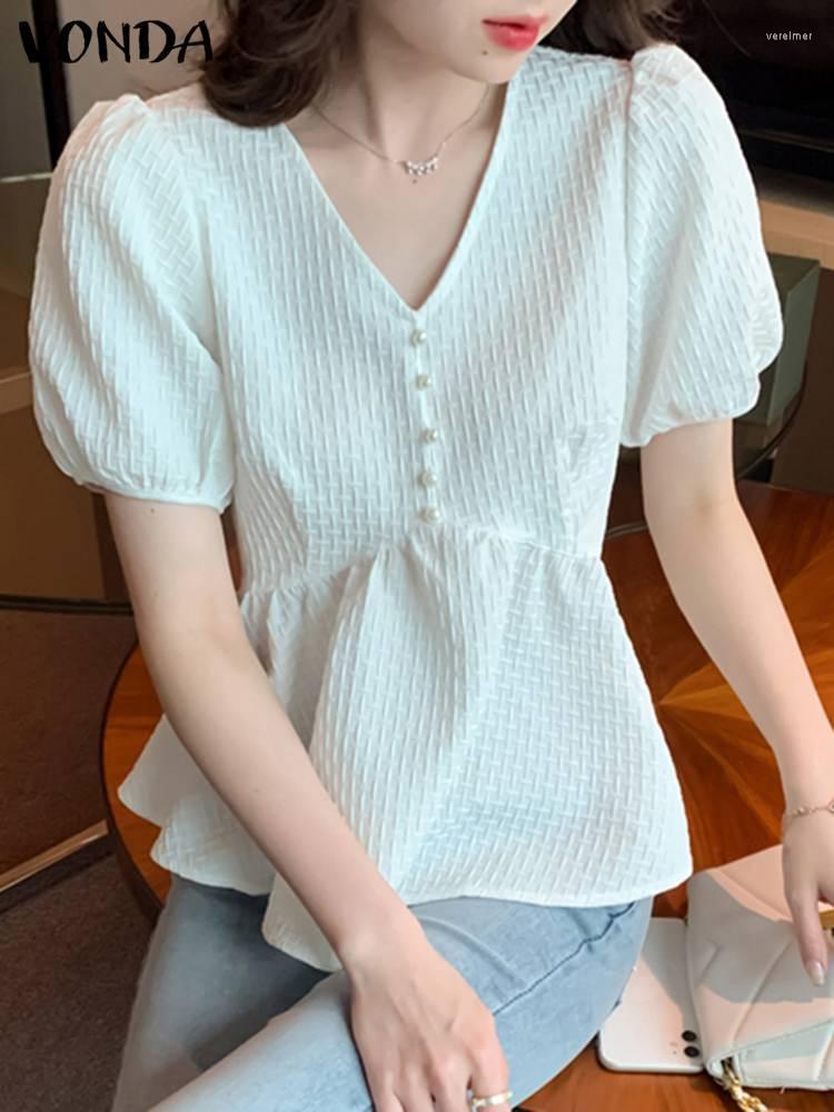 Women's Blouses & Shirts Women Short Sleeve Tops 2023 VONDA Sexy V Neck Pleated Casual Baggy Blouse Loose Blusas Femininas OversizedWomen's, White
Women's Blouses & Shirts Women Short Sleeve Tops 2023 VONDA Sexy V Neck Pleated Casual Baggy Blouse Loose Blusas Femininas OversizedWomen's, White