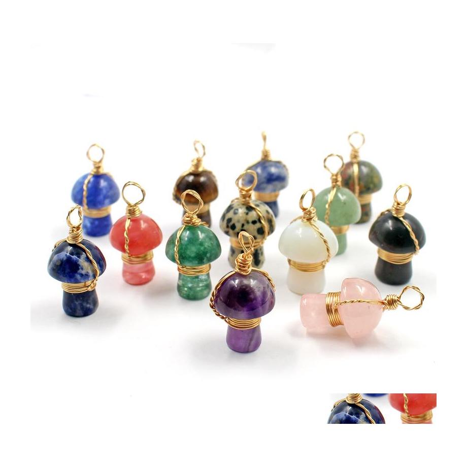 Charms Copper Wire Wrap Mushroom Natural Stone Quartz Crystal Amethysts Tiger Eye Pendant For Necklaces Earrings Jewelry Whole Drop Dhavh
Charms Copper Wire Wrap Mushroom Natural Stone Quartz Crystal Amethysts Tiger Eye Pendant For Necklaces Earrings Jewelry Whole Drop Dhavh