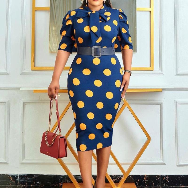 Party Dresses Elegant Office For Women Professional Polka Dot Printed High Waitsed Bodycon Short Sleeve Fashion Business Work Dress OL, Yellow dress
Party Dresses Elegant Office For Women Professional Polka Dot Printed High Waitsed Bodycon Short Sleeve Fashion Business Work Dress OL, Yellow dress