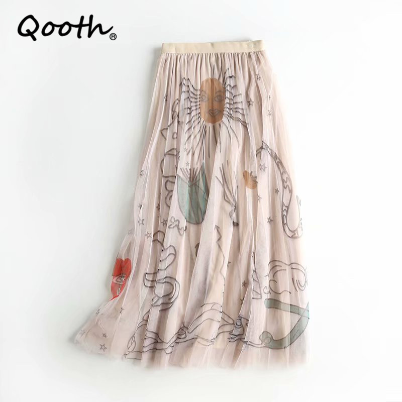 Skirts Qooth Fairy Floral High-waisted A-line Mesh Skirt Spring Summer Casual Black Midi Long Skirts Women Sweet Tulle Skirt QT703 230217, Pink
Skirts Qooth Fairy Floral High-waisted A-line Mesh Skirt Spring Summer Casual Black Midi Long Skirts Women Sweet Tulle Skirt QT703 230217, Pink