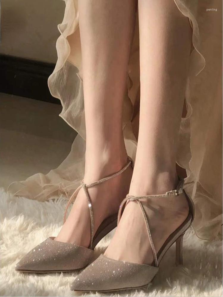 Dress Shoes Fairy Elegant High Heels Lady Rhinestone Casual Korean Style Gold Party Design French Retro Bridal Pumps Women Summer 2023, 6cm
Dress Shoes Fairy Elegant High Heels Lady Rhinestone Casual Korean Style Gold Party Design French Retro Bridal Pumps Women Summer 2023, 6cm