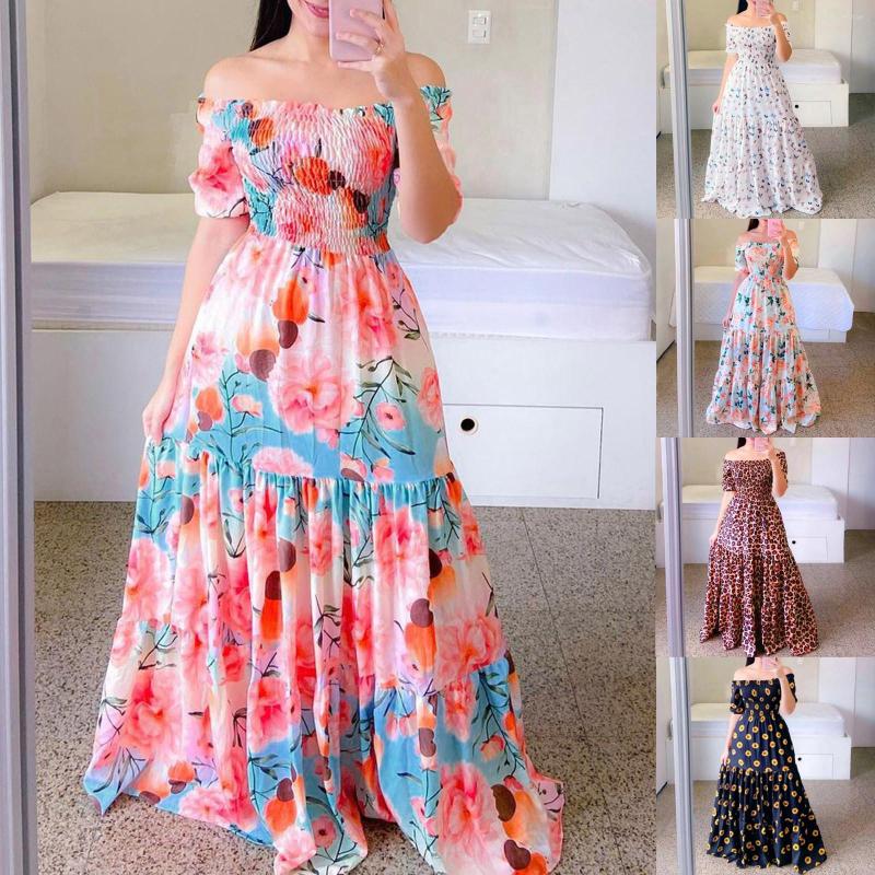 Casual Dresses Women Floral Print Off Shoulder Sexy Dress Formal Party Womens Summer Knee Length Day For, Khaki
Casual Dresses Women Floral Print Off Shoulder Sexy Dress Formal Party Womens Summer Knee Length Day For, Khaki