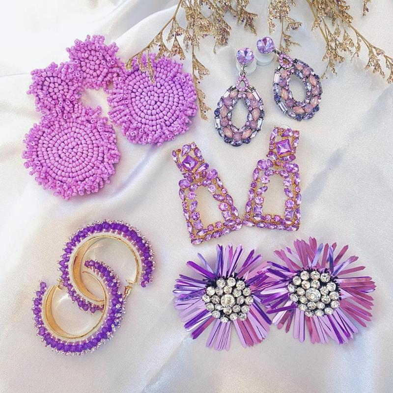 Dangle Earrings Purple Crystal Flower Geometric Shaped Drop For Women Charm Statement Pendant Luxury Jewelry 2023
Dangle Earrings Purple Crystal Flower Geometric Shaped Drop For Women Charm Statement Pendant Luxury Jewelry 2023
