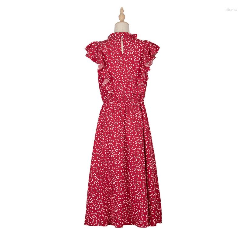 Casual Dresses Women Dot Printed Ruffled Butterfly Sleeve A-Line Red Chiffon Midi Long Dress U4LF
Casual Dresses Women Dot Printed Ruffled Butterfly Sleeve A-Line Red Chiffon Midi Long Dress U4LF