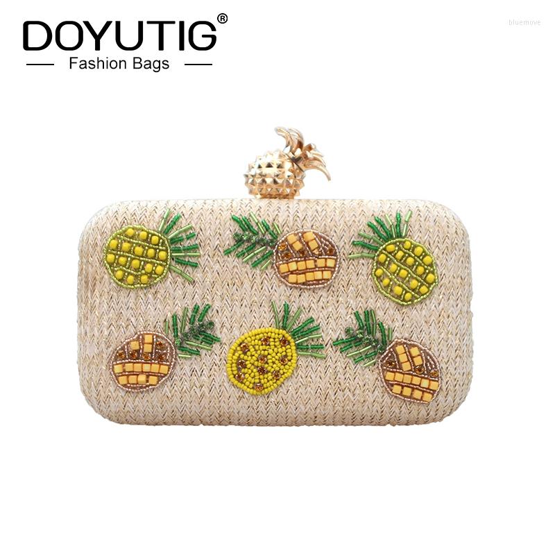 Shoulder Bags Summer Fresh Straw Weaving Clutches Women's Pineapple Beach Bag Fashion Metal Chains Cross-body, Picture shown
Shoulder Bags Summer Fresh Straw Weaving Clutches Women's Pineapple Beach Bag Fashion Metal Chains Cross-body, Picture shown