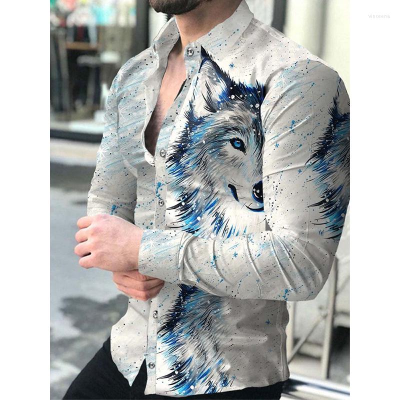 Men' Casual Shirts Fashion Luxury Social Men Turn-down Collar Buttoned Shirt Wolf Print Long Sleeve Tops Men' Clothing Prom Cardigan, Cx139
Men' Casual Shirts Fashion Luxury Social Men Turn-down Collar Buttoned Shirt Wolf Print Long Sleeve Tops Men' Clothing Prom Cardigan, Cx139