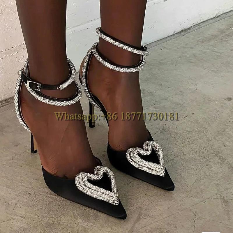 Sandals Love Rhinestone Black Pointed Toe Strappy Woman Summer 2023 Fashion Sexy Pink Hollow Stiletto High Heels Women's Shoes
Sandals Love Rhinestone Black Pointed Toe Strappy Woman Summer 2023 Fashion Sexy Pink Hollow Stiletto High Heels Women's Shoes