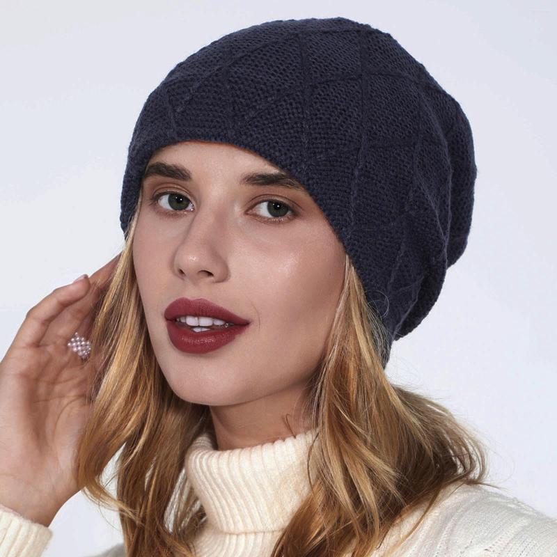 Berets Female Models Winter Warm Needle Knitting Cap Wool Ski Sun Hat Set Head Solid Color Grid Diamond Velvet, Black
Berets Female Models Winter Warm Needle Knitting Cap Wool Ski Sun Hat Set Head Solid Color Grid Diamond Velvet, Black