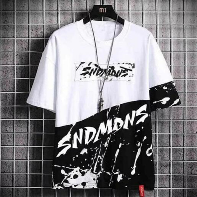 Summer loose short sleeve T-shirt men's Korean version five-point sleeve splash ink panels short sleeve mid-sleeve shirt collar T-shirt top men, White
Summer loose short sleeve T-shirt men's Korean version five-point sleeve splash ink panels short sleeve mid-sleeve shirt collar T-shirt top men, White
