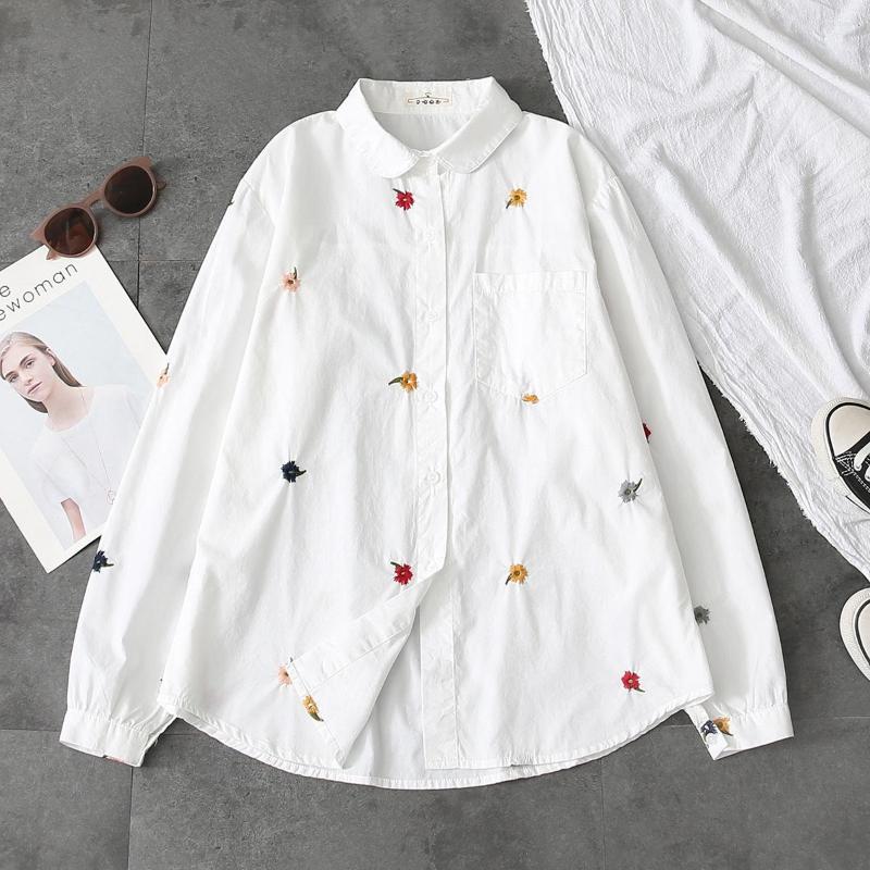Women's Blouses Autumn Cotton White Shirts Women Temperament Floral Embroidery Long Sleeve Lady Top Loose Female Casual Clothes
Women's Blouses Autumn Cotton White Shirts Women Temperament Floral Embroidery Long Sleeve Lady Top Loose Female Casual Clothes