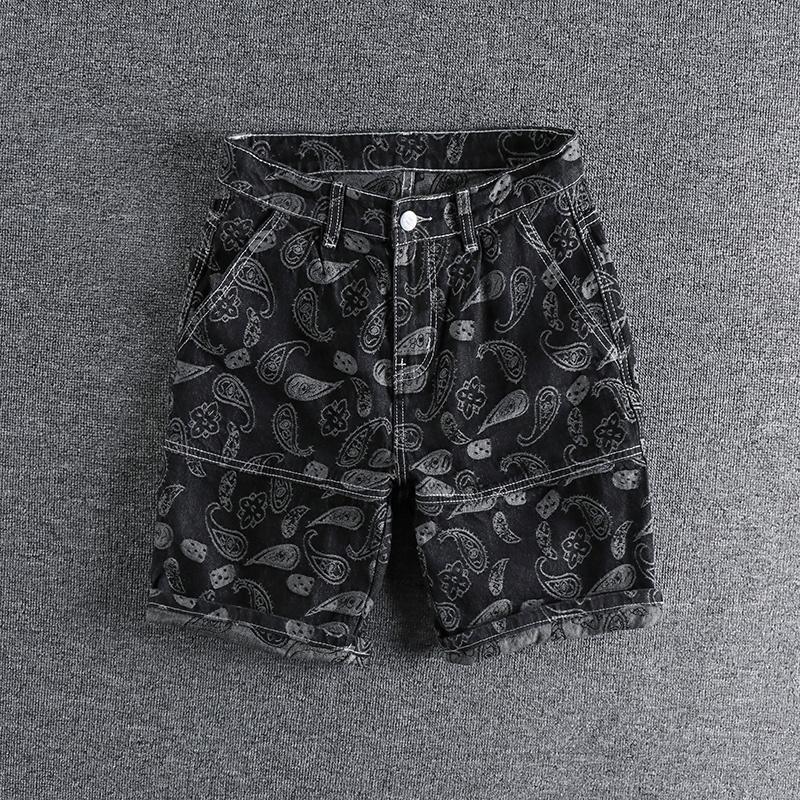 Men's Shorts Summer Jacquard Denim Men's Street Trend Loose Youth Points Trouser 953, Zimu lan
Men's Shorts Summer Jacquard Denim Men's Street Trend Loose Youth Points Trouser 953, Zimu lan