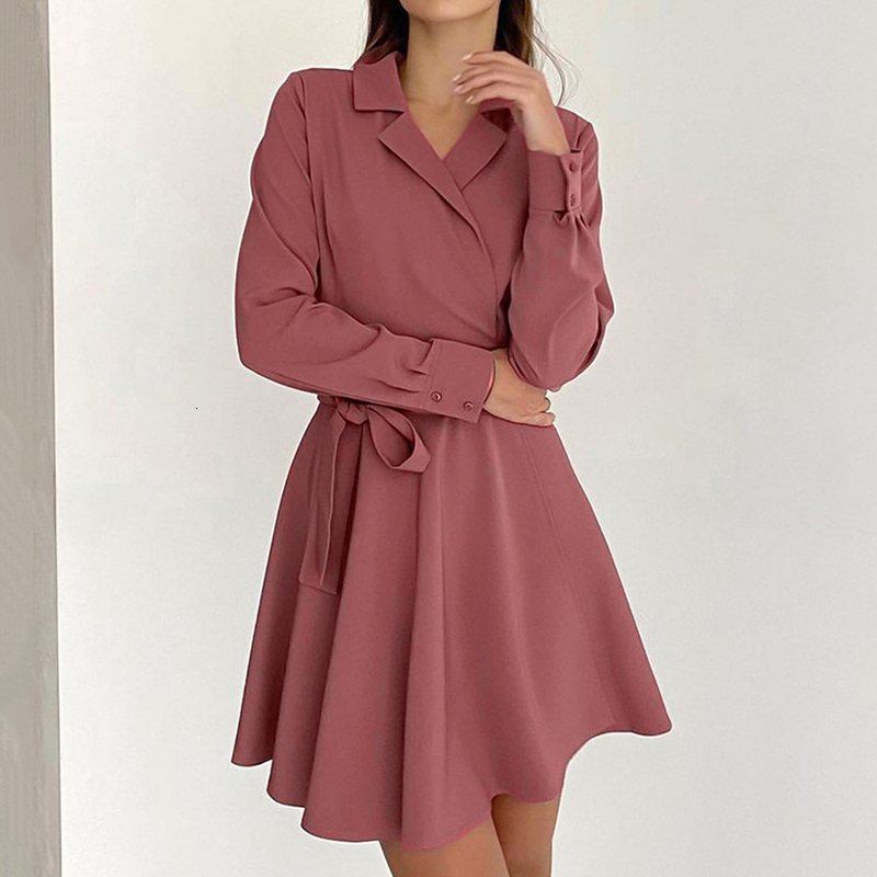 Casual Dresses Sexy V Neck Long Sleeve Mini Fashion Ladies Back Patchwork Waisted Lace Up Elegant Women Shiny Party Short 230217