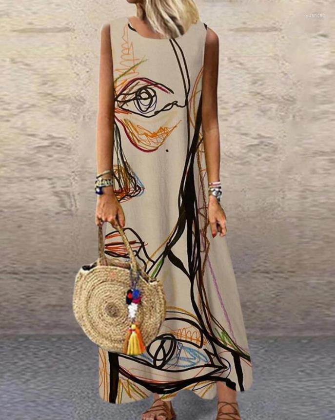 Casual Dresses For Women 2023 Abstract Figure Print Sleeveless Round Neck Daily Vacation Lady Straight Maxi Dress
Casual Dresses For Women 2023 Abstract Figure Print Sleeveless Round Neck Daily Vacation Lady Straight Maxi Dress