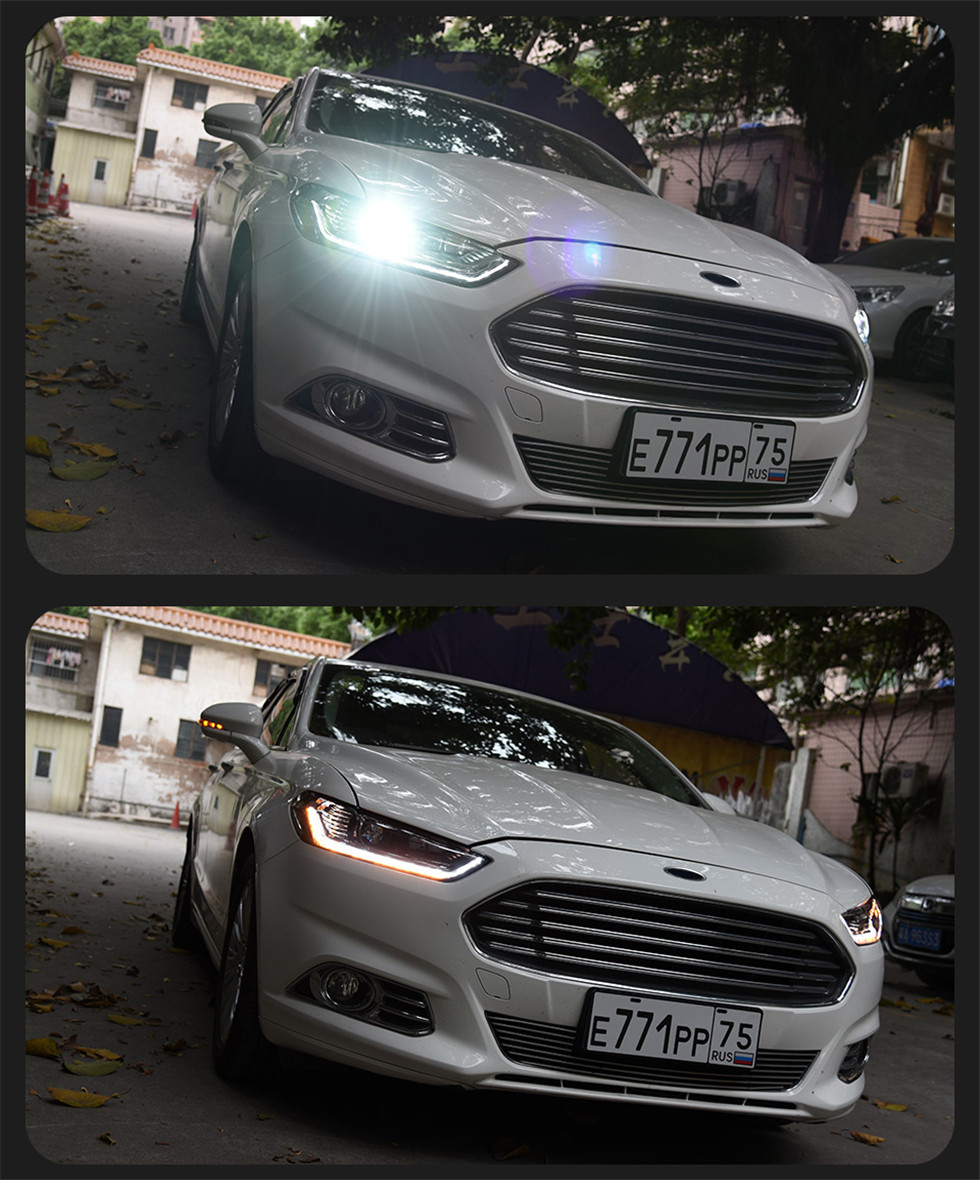 Car Goods For Ford Fusion Mondeo 20 13-20 16 Head lamp LED Headlight LED Dual Projector Headlights Replacement