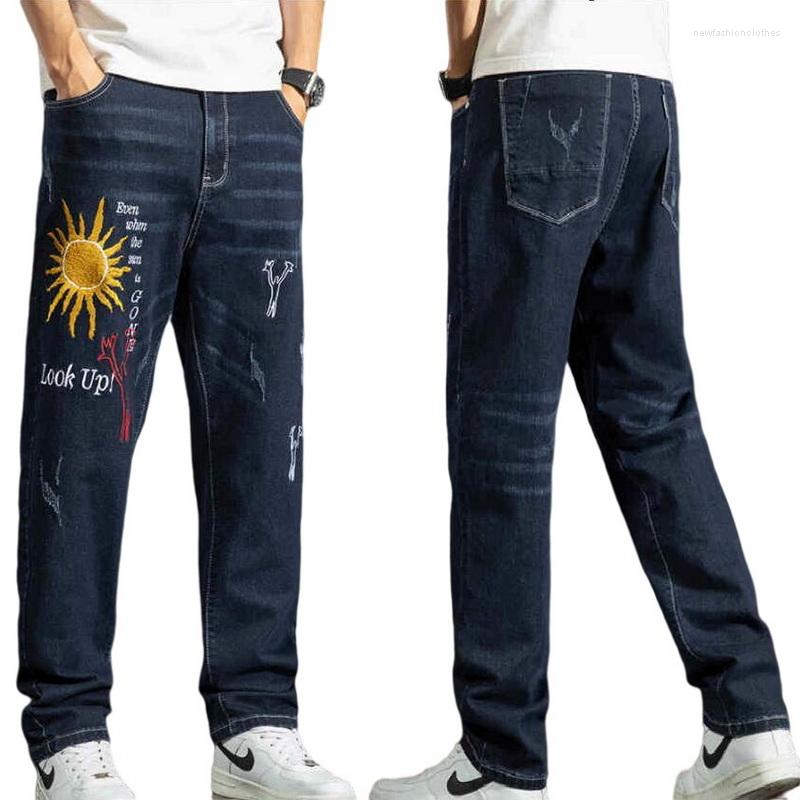 Men's Jeans Men Washing Mens Hiphop Baggy Denim Pants Embroidered Male Cowboy Straight Trousers Size -42, Blue
Men's Jeans Men Washing Mens Hiphop Baggy Denim Pants Embroidered Male Cowboy Straight Trousers Size -42, Blue