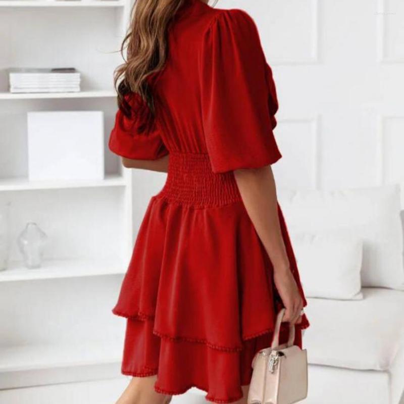 Party Dresses Casual Dress High-Waist Soft Texture Above Knee Ruffle Trim Double Layer Hem Summer Female Clothing, Black
Party Dresses Casual Dress High-Waist Soft Texture Above Knee Ruffle Trim Double Layer Hem Summer Female Clothing, Black