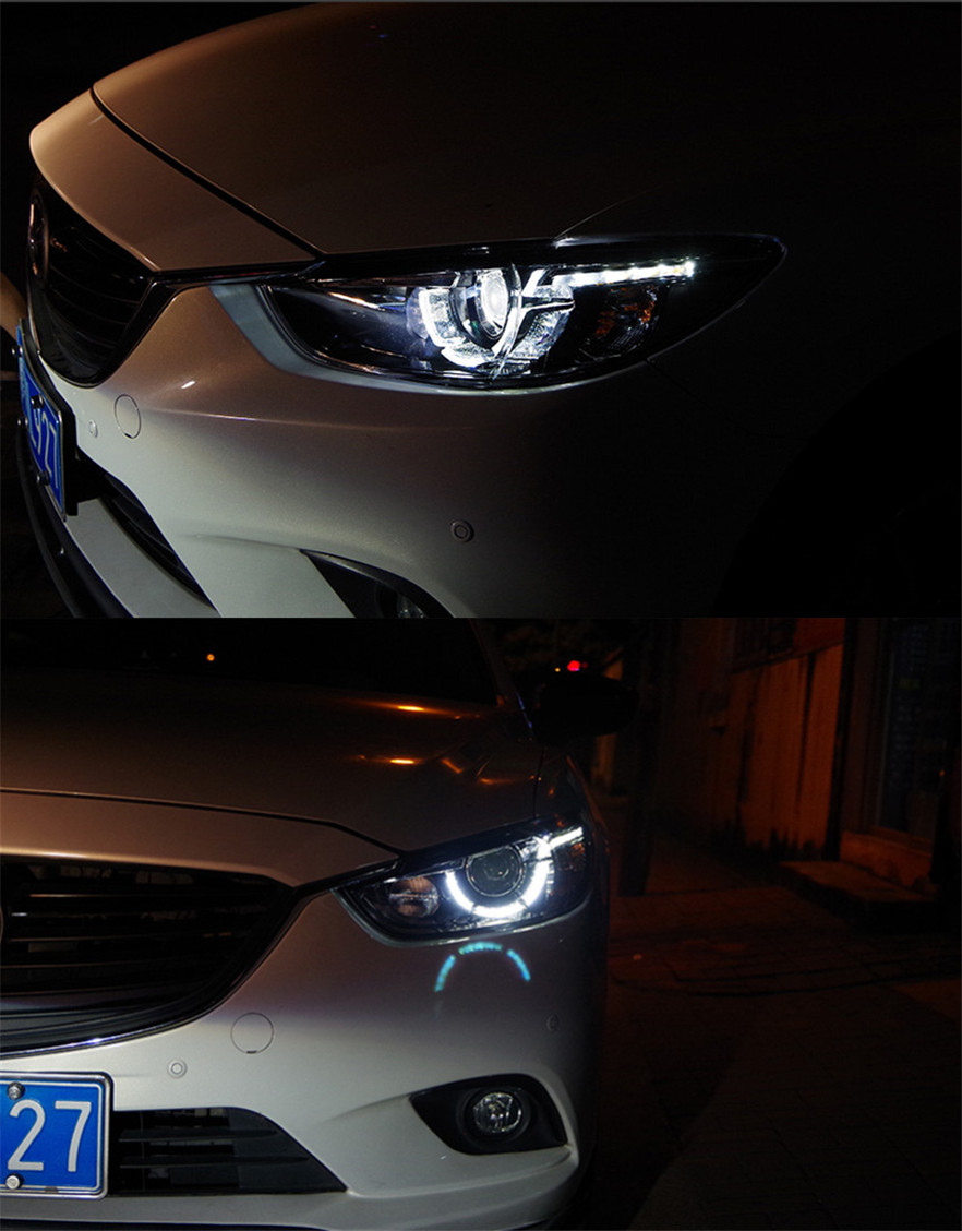 Car DRL Head Light Parts For Mazda 6 Atenza 20 13-20 16 LED Lamps High Beam Turn Signal Headlights